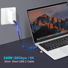 Carica l'immagine nel visualizzatore di Gallery, Cavo USB C, USB 3.2 Gen 2X2 20Gbps, Multifunzione 2 in 1 USB A a Type C 8K@60Hz UHD Video 5A/240W PD3.1 Ricarica Rapida 