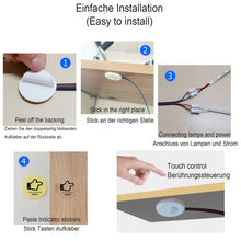 Carica l'immagine nel visualizzatore di Gallery, STBTECH Interruttore LED 12 V nascosto DC 3,7-24 V 4 A, sensore tattile per striscia luminosa LED Smart Home, legno pene