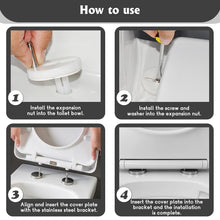 Carica l'immagine nel visualizzatore di Gallery, 4 Pezzi Fissaggi WC Sedile, Accessori per Sedile WC, Fissaggio Vite per Sedile WC, Fissaggio Dado di Gomma per Fissare T