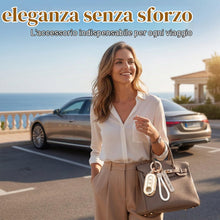 Carica l'immagine nel visualizzatore di Gallery, Cover Chiave, Guscio Protettivo in TPU con Portachiavi e Ciondolo Numero di Telefono, Car Key Cover per Fiat 500、500L、Pu