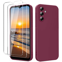 Carica l'immagine nel visualizzatore di Gallery, Cover per Samsung Galaxy A35 5G con 2 Pezzi Vetro Temperato, Custodia Silicone Liquido con Morbida Microfibra, [Tocco Se