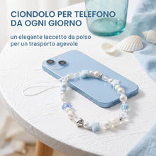 Carica l'immagine nel visualizzatore di Gallery, Laccetto per Cellulare con Perline Blu, Catenina per Telefono con Stelle, Charm Cellulare Y2K e Cordino da Polso per Fot