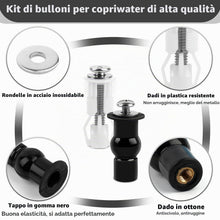 Carica l'immagine nel visualizzatore di Gallery, 4 Pezzi Fissaggi WC Sedile, Accessori per Sedile WC, Fissaggio Vite per Sedile WC, Fissaggio Dado di Gomma per Fissare T