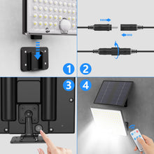Carica l'immagine nel visualizzatore di Gallery, Realky Luce Solare con Sensore di Movimento, Lampada Solare da Esterno con Telecomando, 2000mAh 3 Modes IP65 Impermeabil
