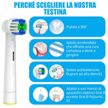 Carica l'immagine nel visualizzatore di Gallery, GENKENT Testine di Ricambio per Testine Oral B Spazzolino Elettrico Compatibile con Braun Oral b, 4 Pezzi Testina Profes