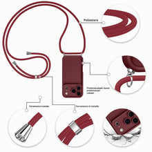 Carica l'immagine nel visualizzatore di Gallery, Coiwxmoi Cover per iPhone 17 Pro/iPhone 18 Pro con Cordino, Custodia con Laccio Collana Tracolla Regolabile Sottile Sili