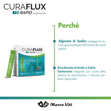 Carica l'immagine nel visualizzatore di Gallery, Marco Viti CURAFLUX RAPID Sospensione Orale 30 Stick Pack da 10 ml – Con Sodio Alginato, Bicarbonato e Calcio Carbonato,