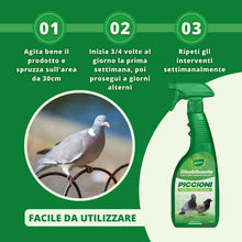 Carica l'immagine nel visualizzatore di Gallery, Gardemia Disabituante Anti Piccioni 750ml Spray Sgradito Azione Naturale Barriera Vegetale Che Disabitua da Balcone Casa