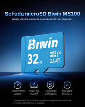 Carica l'immagine nel visualizzatore di Gallery, Biwin MS100 MicroSDXC 32 GB UHS-I bis 100 MB/s A1 V10 U1