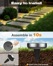 Carica l'immagine nel visualizzatore di Gallery, btfarm 8 Pezzi Luci Solari da Giardino, 8 LED Faretti Sepolta Solari a Led da Esterno, IP65 Impermeabile Lampade Faretto