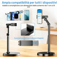 Carica l'immagine nel visualizzatore di Gallery, Porta Cellulare da Tavolo Nero, Supporto Telefono Scrivania con Base Robusta, Regolabile in Altezza e Angolazione per iP