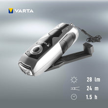 Carica l'immagine nel visualizzatore di Gallery, Varta 17680101401 Torcia LED a mano DYNAMO portatile LED con carica a dinamo, 28 Lumen, 100% Resistente agli urti e idro