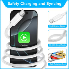 Carica l'immagine nel visualizzatore di Gallery, iPhone 15 16 17 18 Cavo USB Type-C Ricarica Rapida 1M+2M 2Pezzi, 60W Cavo USB C USB C Nylon Filo Caricatore Type C Cavo 