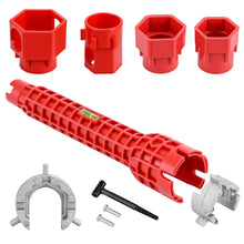 Carica l'immagine nel visualizzatore di Gallery, QWORK® 14 in 1 Chiave Per Tubi, Chiave Per Rubinetti, Chiave Multiuso Per Tubi, Per Lavabo/Toilette/Bagno/Cucina