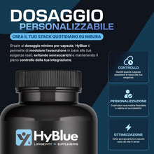 Carica l'immagine nel visualizzatore di Gallery, HyBlue L Teanina 200 mg, 120 cps, 100% Vegano, Fino 4 Mesi