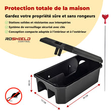 Carica l'immagine nel visualizzatore di Gallery, Roshield – Set di 4 stazioni esca a prova di manomissione per ratti e topi – compatibili con trappole ed esche (esca non