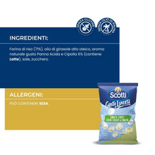 Carica l'immagine nel visualizzatore di Gallery, Riso Scotti Chips di Riso Sour Cream &amp; Onion Snack con Riso, Senza Glutine, Senza Olio di Palma, 40g