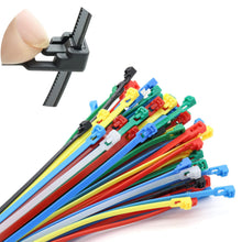 Carica l'immagine nel visualizzatore di Gallery, 100 Pezzi Fascette Plastica Riutilizzabili 200 x 4.8 mm, Fascette Colorate, Fascette Elettricista Autobloccanti Resisten
