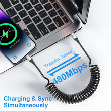 Carica l'immagine nel visualizzatore di Gallery, Acecene Cavo a spirale USB C a USB C, 2 pezzi Android Auto 3A Cavo Tipo C di Ricarica Rapida per MacBook iPad iPhone 15 