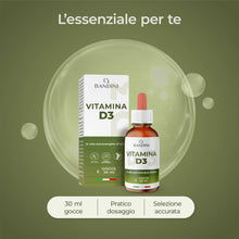 Carica l'immagine nel visualizzatore di Gallery, Bandini® Vitamina D3 | 2000 UI per Goccia | in Olio Extravergine di Oliva