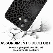 Carica l'immagine nel visualizzatore di Gallery, Coalbooliy Custodia Per iPhone 16 6,1'', Cellulare Nero Silicone Morbido Cover per telefono Aesthetic Modello Leopardato