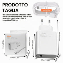 Carica l'immagine nel visualizzatore di Gallery, Caricabatterie rapido da 33 W per Xiaomi Con Cavo Ricarica Rapida Usb C 6a 1 Metro per Xiaomi 13t/ 13/ 12s Ultra/ 13 Lit