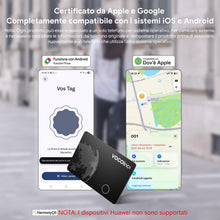 Carica l'immagine nel visualizzatore di Gallery, VOCOlinc Air Tag Card Compatibile con Android Google Funzioni Trova o iOS Apple Dov'è App, Ricaricabile Wallet Tracker C