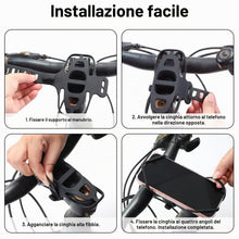 Carica l'immagine nel visualizzatore di Gallery, Porta Cellulare Bici, Supporto Smartphone Bici in Silicone, Supporto Telefono Bicicletta, Manubrio Anti-Vibrazione Unive