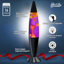 Carica l'immagine nel visualizzatore di Gallery, Jambo 16" Beautiful Lamp- Purple with Yellow/Orange Wax, Relaxing Liquid Lamp for Living Room Office Bedroom Adults Teen