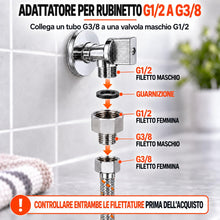 Carica l'immagine nel visualizzatore di Gallery, Ibergrif M91501 Adattatore G3/8 a G1/2, Riduttore Filettato