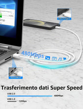 Carica l'immagine nel visualizzatore di Gallery, Cavo intrecciato per Carplay per iPhone 17e 18 Pro Max 16 15 1m,18W 3A Cavo