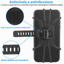 Carica l'immagine nel visualizzatore di Gallery, Kinizuxi Supporto Telefono Bicicletta 2Packs,Universale Supporto Telefono Motociclo,360°Rotabile Silicone Manubrio Suppo