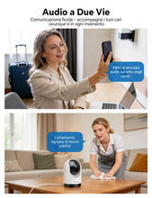 Carica l'immagine nel visualizzatore di Gallery, WOLFANG WS03 Telecamera Wi-Fi Interno 2K(3MP), Videocamera di Sorveglianza, Audio Bidirezionale, Visione Notturna, Tracc