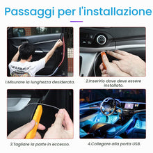 Carica l'immagine nel visualizzatore di Gallery, CGEAMDY Striscia LED per Auto Al Neon, Illuminazione Ambiente Kit Decorazioni Auto Accessori Interni, Neon Wire 500CM Co