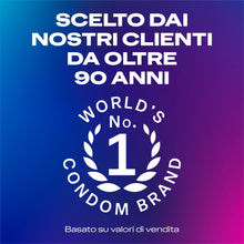 Carica l'immagine nel visualizzatore di Gallery, Durex Sync, Preservativi Ritardanti per Lui e con Rilievi e Nervature per Lei, 10 Profilattici con Lubrificante a Lunga 