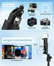 Carica l'immagine nel visualizzatore di Gallery, 110cm Bastone Selfie Treppiede con 2 Luci di Riempimento, Treppiede per Smartphone Portatile Estensibile con Telecomando