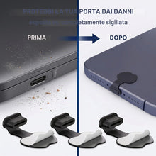 Carica l'immagine nel visualizzatore di Gallery, Confezione da 8 tappi antipolvere USB-C con adesivo rimovibile, copertura in silicone USB-C, tappi di protezione antipol