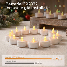 Carica l'immagine nel visualizzatore di Gallery, cimetech 12 lumini a LED con timer, telecomando senza fiamma decorazioni