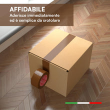 Carica l'immagine nel visualizzatore di Gallery, 6 Rotoli Nastro Adesivo Imballaggio Pacchi Scotch Colore Avana 50mm x 66m