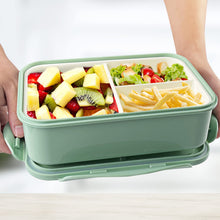 Carica l'immagine nel visualizzatore di Gallery, Newpop porta pranzo con 3 Scomparti e Cucchiaio Forchetta 1400 ml, Verde