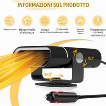 Carica l'immagine nel visualizzatore di Gallery, Riscaldatore per Auto 12 V 200 W – Sbrinatore e Antiappannante Portatile Girevole A 360° con Presa Accendisigari, Riscal