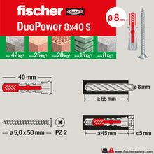 Carica l'immagine nel visualizzatore di Gallery, Fischer KIT DuoPower Valigetta 80 Tasselli Universali con Vite