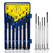 Carica l'immagine nel visualizzatore di Gallery, Set di Cacciavite per Occhiali 6 in 1,Set di Cacciaviti Orologiaio, Set Cacciaviti Precisione, Adatto per La Riparazione