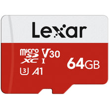 Carica l'immagine nel visualizzatore di Gallery, Lexar Micro SD 64 GB, Scheda Micro SD fino a 100 MB/sec(R), Scheda di Memoria microSDXC con Adattatore SD, A1, U3, C10, 