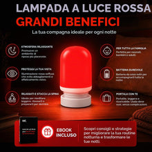 Carica l'immagine nel visualizzatore di Gallery, NXT - Lampada Notturna 620nm per Sonno e Relax | Illuminazione Rubino per Neonati e Adulti | Red Light Ricaricabile USB 