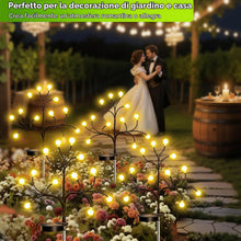 Carica l'immagine nel visualizzatore di Gallery, FIFlying Luci solari da giardino per esterni, 2 pezzo 12 LED Illuminazione da giardino Firefly 2 modalità Forma flessibi