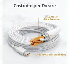Carica l'immagine nel visualizzatore di Gallery, Cavo USB A a USB-C 5 Metri Prolunga Alimentazione Extra Lunga per Telecamera CCTV Sicurezza Stampante Dashcam Luce LED |