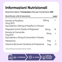 Carica l'immagine nel visualizzatore di Gallery, Melatonina 1mg e Camomilla, 400 Micro Compresse Vegane, 1 Compressa a Sera