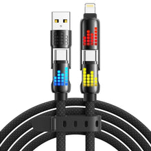 Carica l'immagine nel visualizzatore di Gallery, RAVIAD Multi Cavo di Ricarica [2M] 4 in 1 Multiplo Cavetto 240W PD con luce