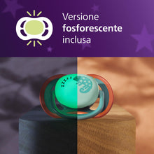 Carica l'immagine nel visualizzatore di Gallery, Philips Avent Ultra Air Day &amp; Night Ciuccio - Design ortodontico, per neonati 6-18 mesi, modello fluorescente, tettarell
